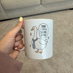 Today I Am A Serious Goose Funny Goose Mug with Tie 12 oz
